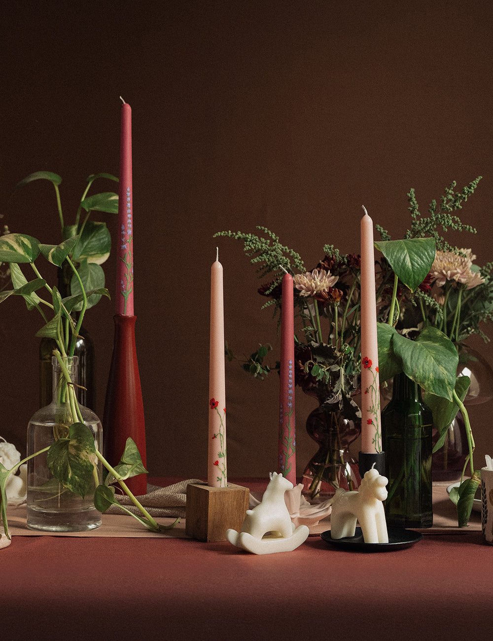 Floral Pillar Candles