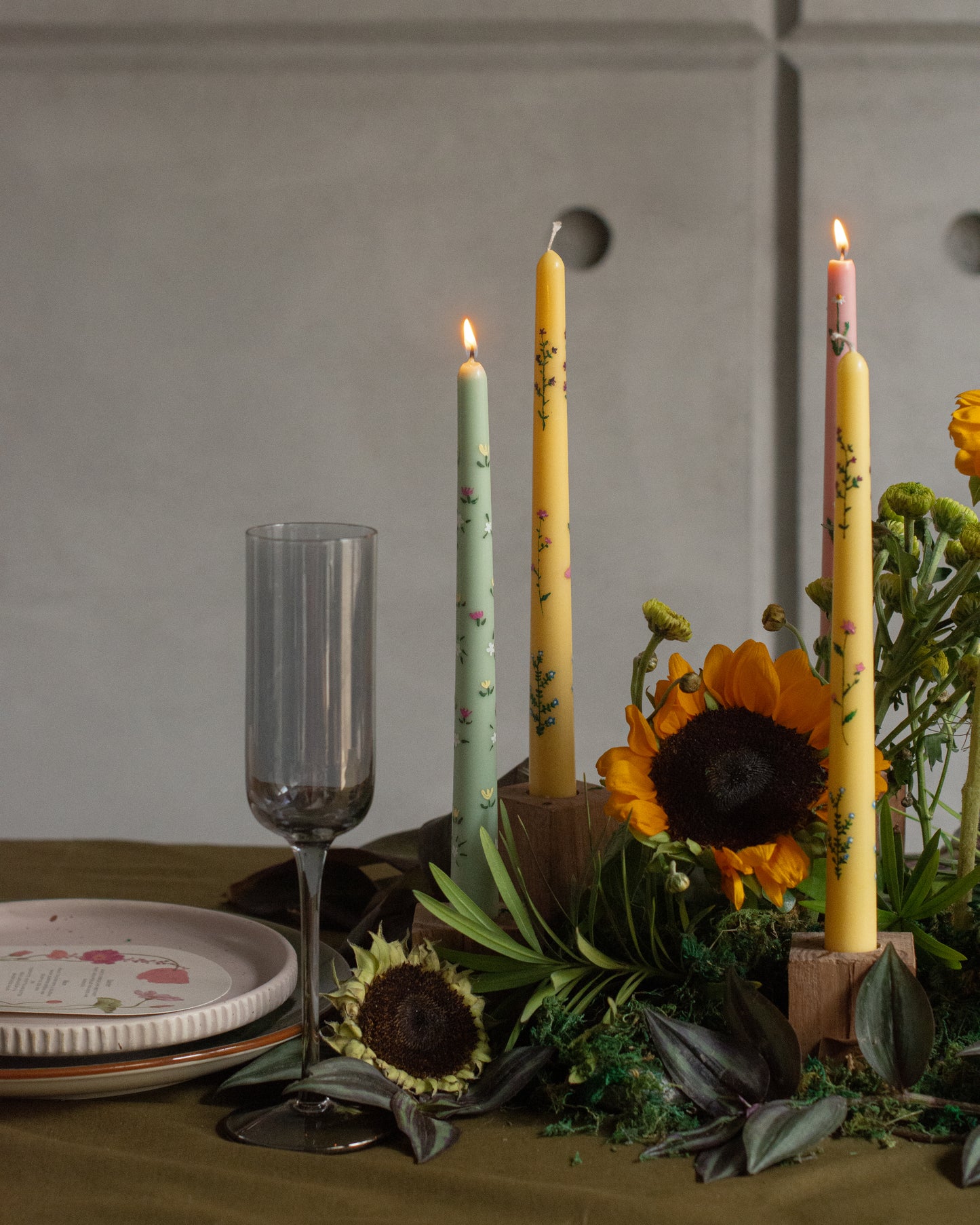 Pillar candles - "Flora"